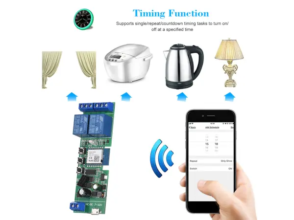 tuya smart 2kanalovy spinac wi-fi+rf 433mhz prijimac 7-32v pst-tywr-2ch+rf