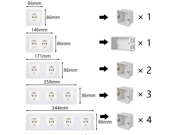sran montazni krabice pod omitku pro 1 zasuvku 86*86*50mm