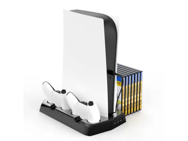 vertikalni stojan 5v1 a dobijeci stanice p5-010-2 pro playstation 5 (ps5)