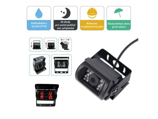 parkovaci system truck f0505c1-ahd, 2x 18ir led kamera s 7" lcd displejem na palubku