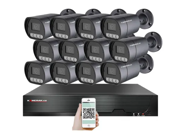 poe ip 12 kamerovy set xm-1210b 4mpx, mikrofon, cz menu