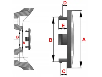 pokli�ka na kolo s Britskou vlajkou pro BMW MINI COOPER o pr�m�ru 54mm