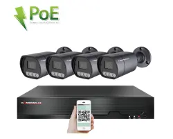PoE IP 4 kamerov� set XM-410B 4MPx, mikrofon, CZ menu - 7690 K�
