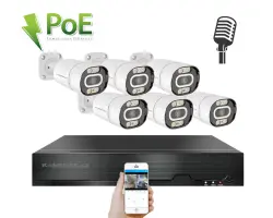 PoE IP 6 kamerov� set XM-603B 4MPx, mikrofon, CZ menu - 11190 K�