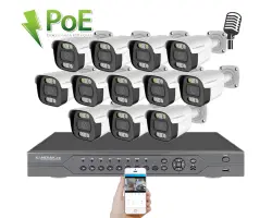 PoE IP 12 kamerov� set XM-1214B 4MPx, CZ menu - 24790 K�