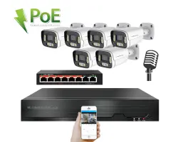 IP 6 kamerov� set  s extern�m PoE XM-606B-Ext. 4MPx, CZ menu - 10790 K�