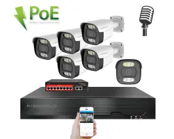 IP 6 kamerov� set s extern�m PoE XM-614B-Ext. 4MPx, CZ menu - 10790 K�