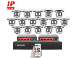 IP 16 kamerov� set  s extern�m PoE XM-1612B-Ext. 4MPx, CZ menu - 23290 K�