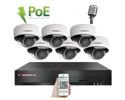 4K PoE IP 6 kamerov� set XM-605D 8MPx, mikrofon, CZ menu  - 15190 K�