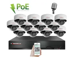 4K PoE IP 12 kamerov� set XM-1205D 8MPx, mikrofon, CZ menu - 32890 K�