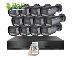 PoE IP 12 kamerov� set XM-1210B 4MPx, mikrofon, CZ menu - 24790 K�