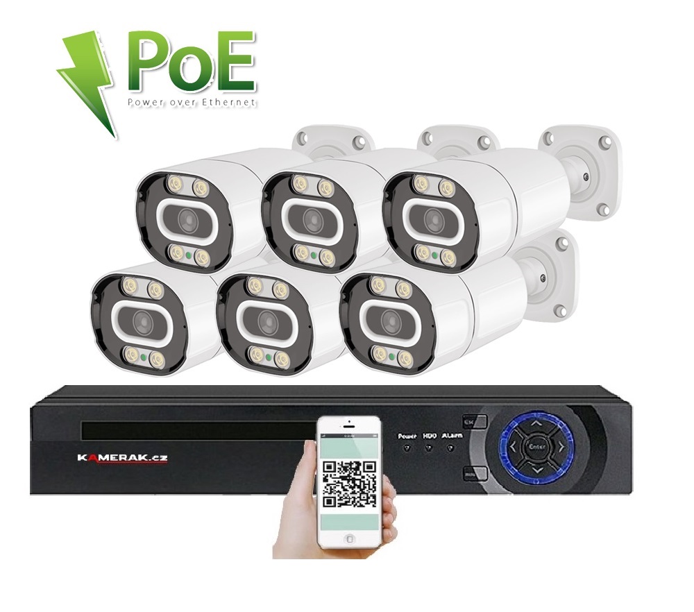 6 kamerov systm PoE IP XM-603A 4MPx