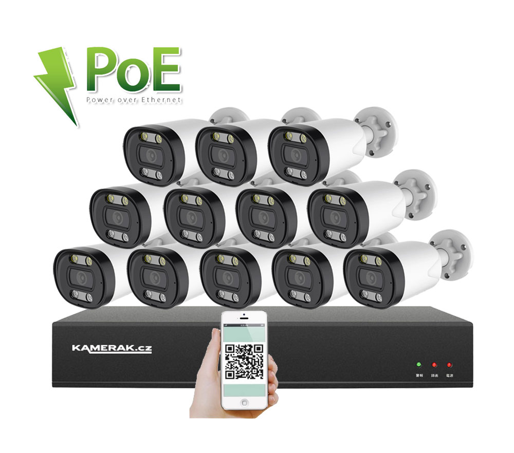 12 kamerov  systm PoE IP XM-1213B 4MPx